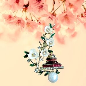 Floral Pagoda Brooch